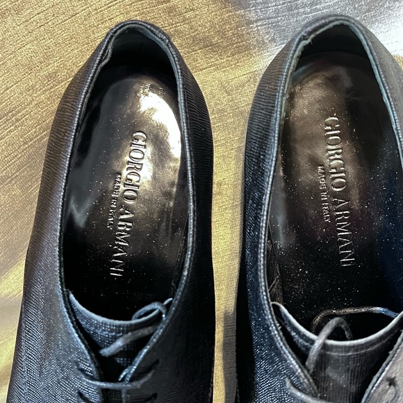Georgio Armani Men\'s Black Textured Leather Lace-Up Oxford Dress Shoes. Size 7.5 main image 4